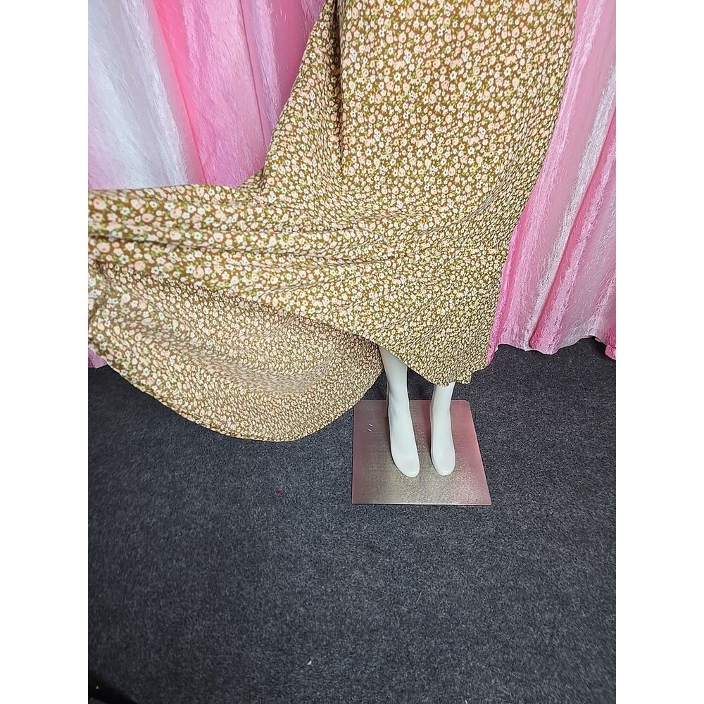 Altar'd State Brown Floral High Low Ruffle Maxi Boho Skirt Size Large - Picture 7 of 15